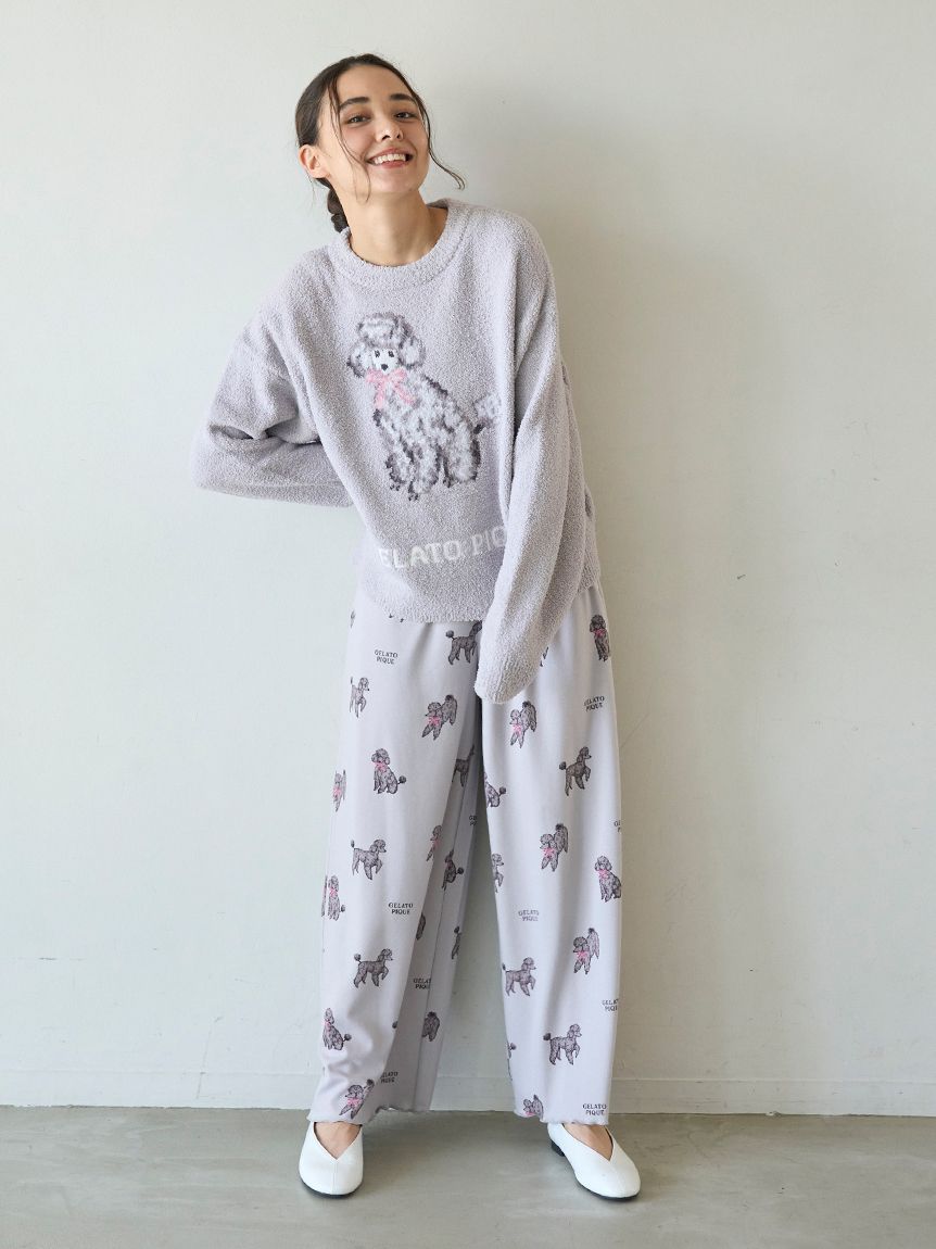 プードル柄ロングパンツ(ロングパンツ)｜ルームウェア・パジャマ通販の