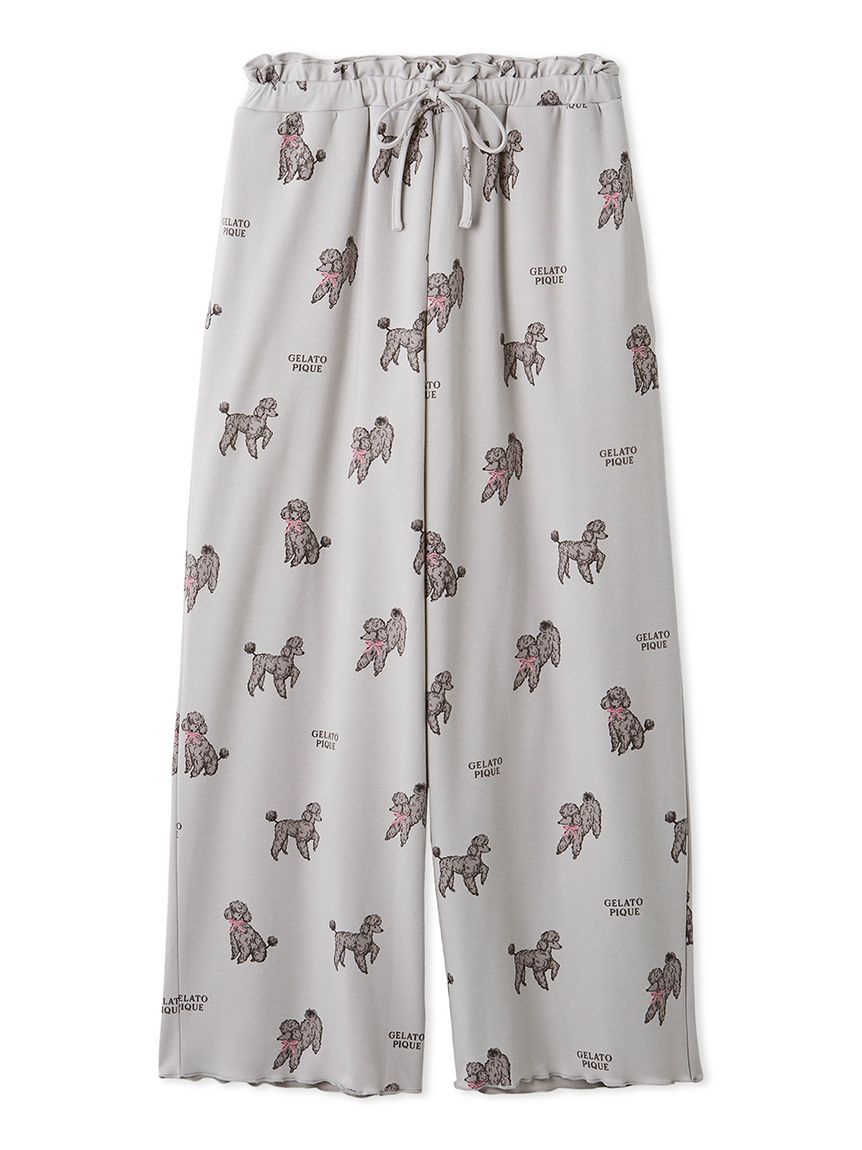 ジェラートピケ♡プードル柄ルームウェア ジェラート ピケ「トイプードル」ルームウェア、お座りニットパジャマ