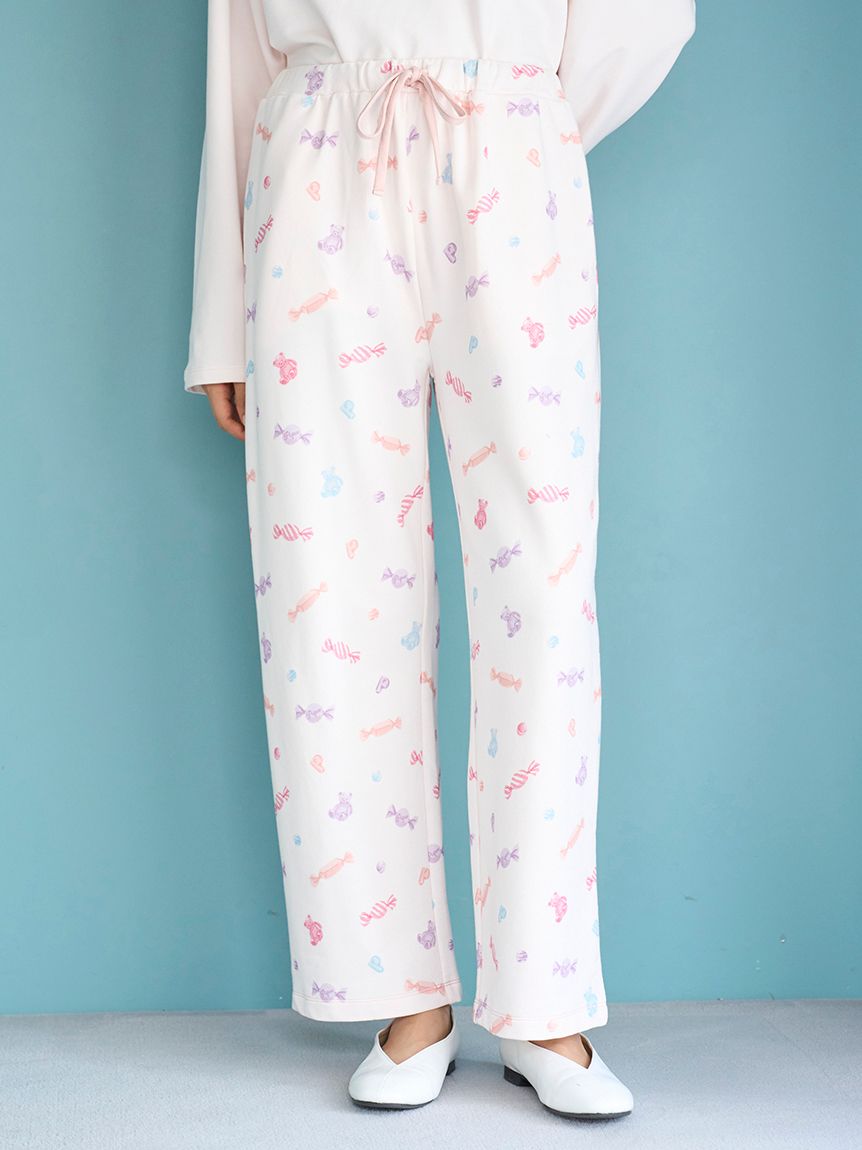キャンディ柄ロングパンツ(ロングパンツ)｜ルームウェア・パジャマ通販