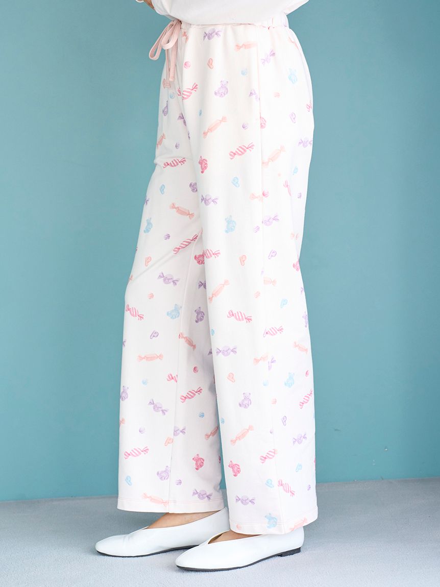 キャンディ柄ロングパンツ(ロングパンツ)｜ルームウェア・パジャマ通販