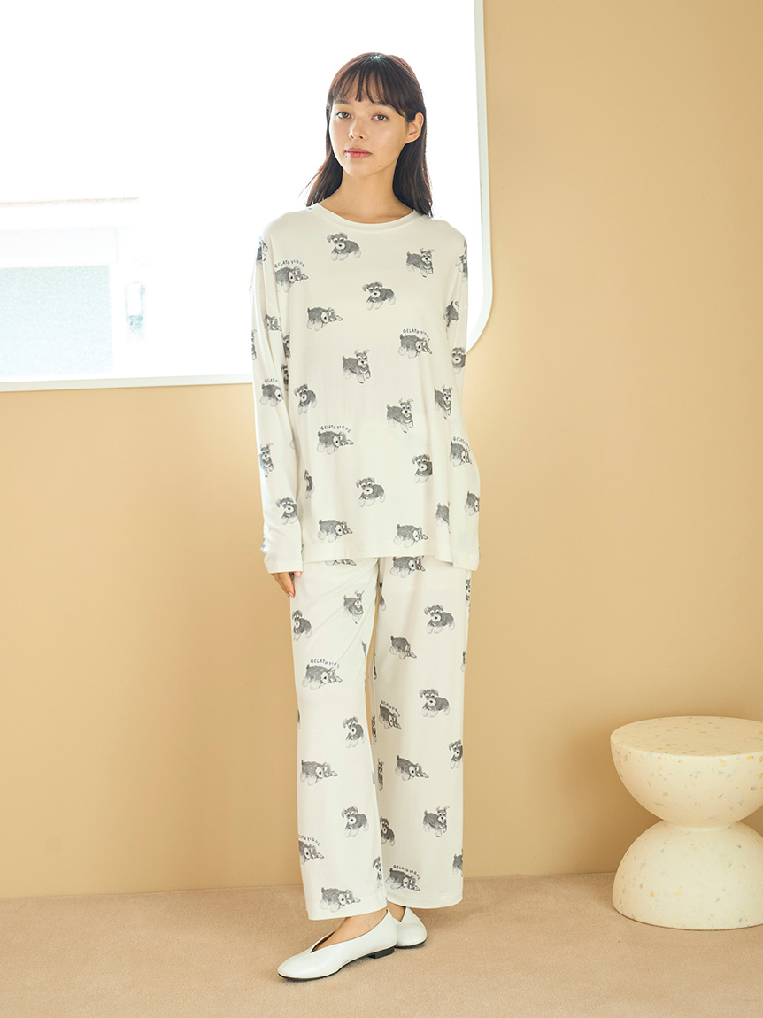 ONLINE限定】DOG柄ロングパンツ(ロングパンツ)｜ルームウェア