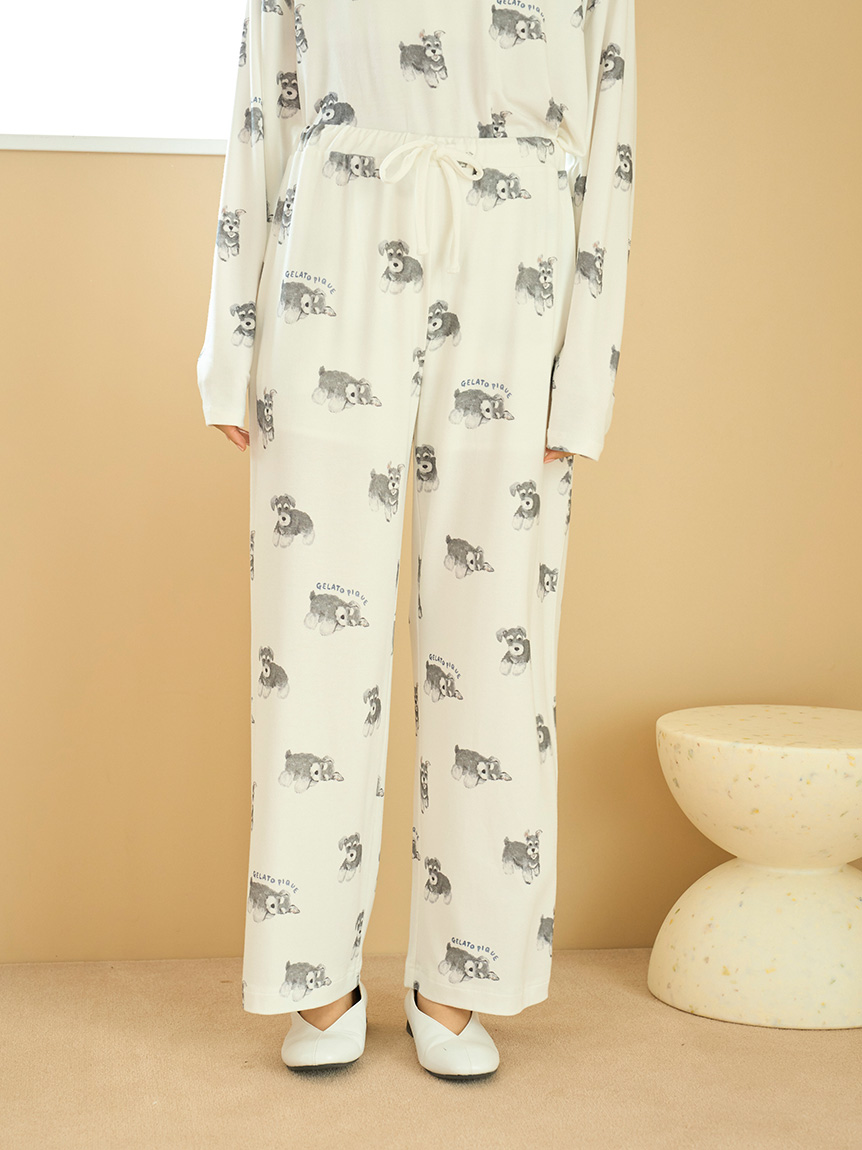 正規品♡DOG柄プルオーバー＆ロングパンツ♡ダックス DOG柄ワンポイント裏毛プルオーバー＆ロングパンツSET