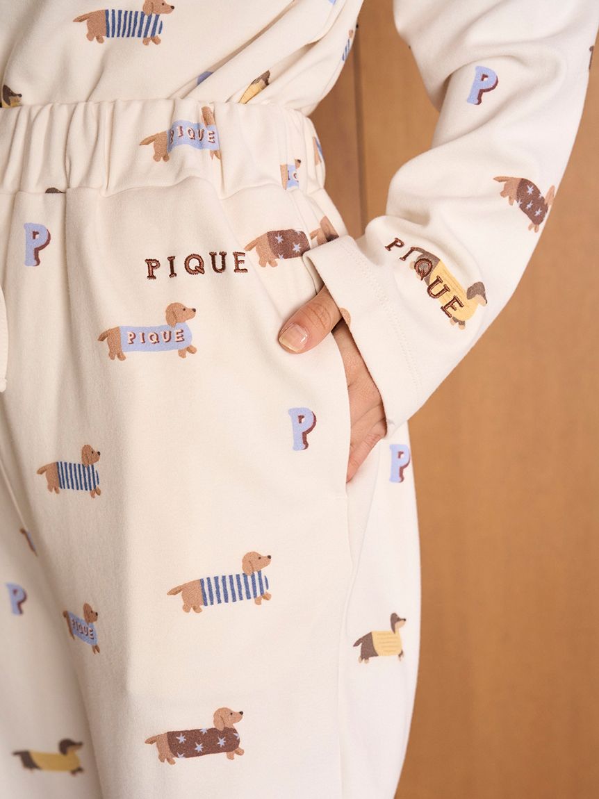 正規品♡DOG柄プルオーバー＆ロングパンツ♡ダックス ダックスフンド柄ロングパンツ(ロングパンツ)｜ルームウェア・パジャマ