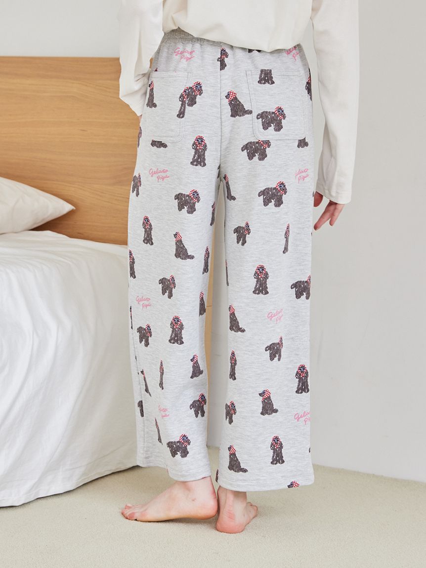 スカーフDOG柄ロングパンツ(ロングパンツ)｜ルームウェア・パジャマ
