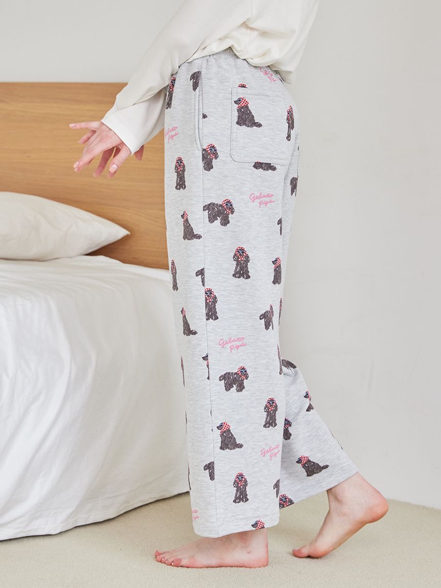 スカーフDOG柄ロングパンツ(ロングパンツ)｜ルームウェア・パジャマ