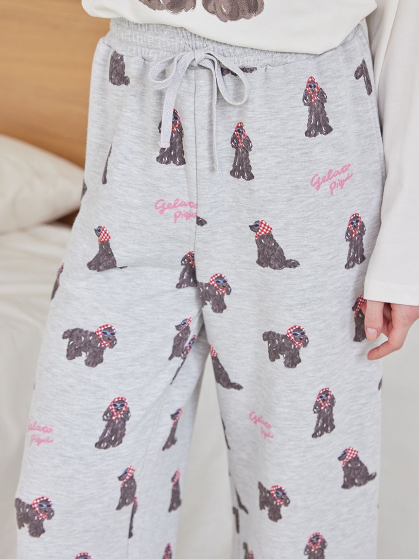 スカーフDOG柄ロングパンツ(ロングパンツ)｜ルームウェア・パジャマ