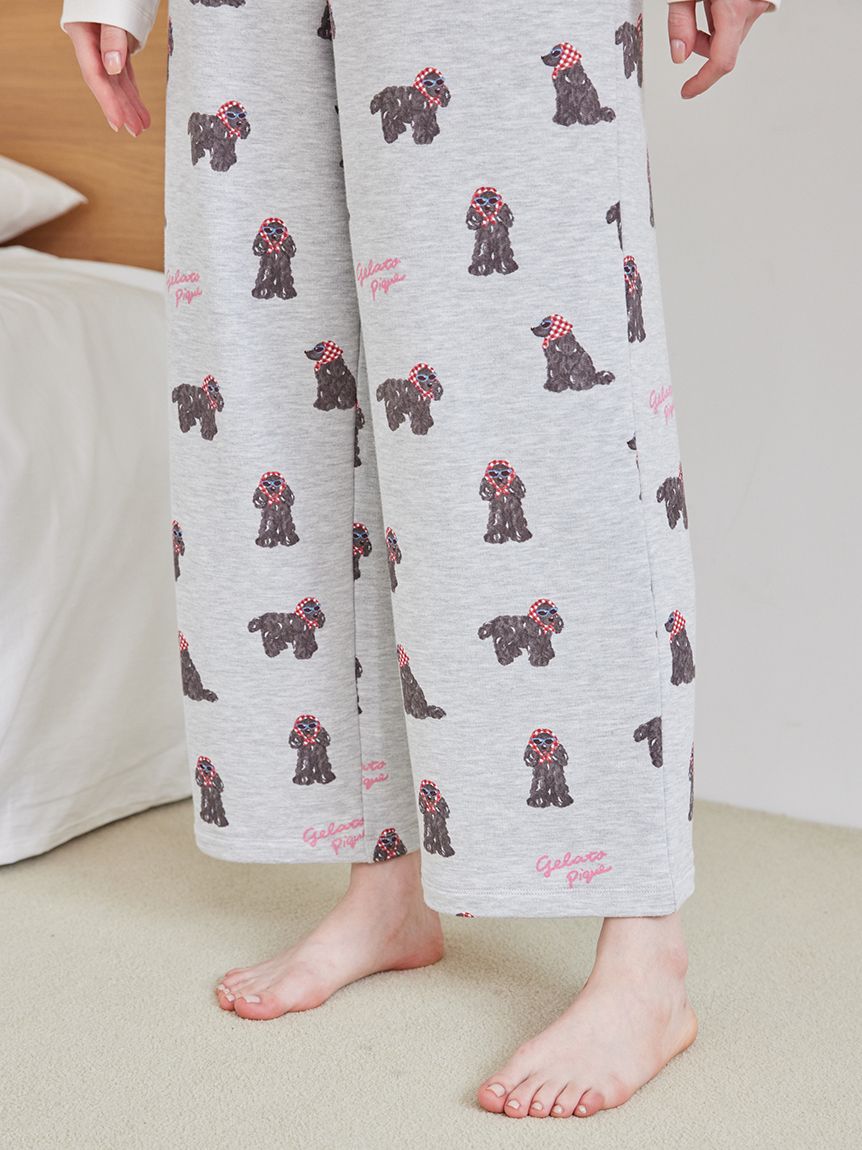 スカーフDOG柄ロングパンツ(ロングパンツ)｜ルームウェア・パジャマ