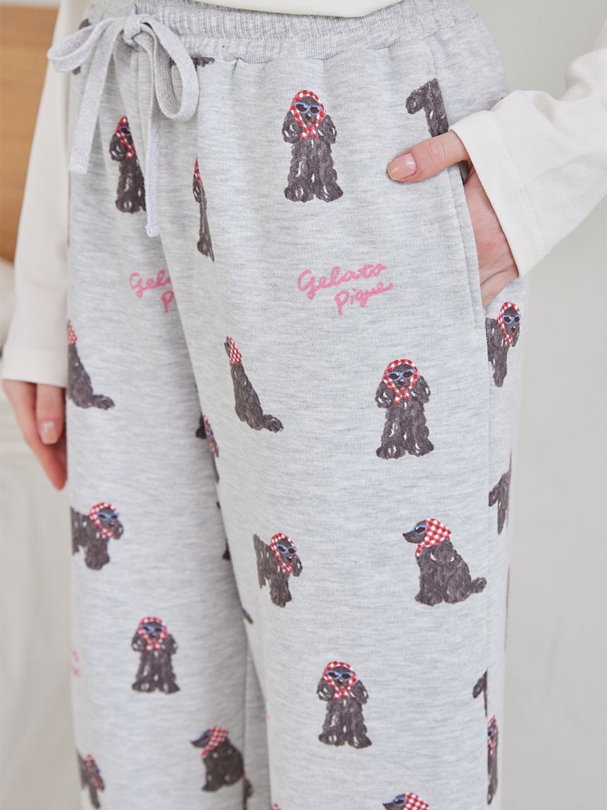 スカーフDOG柄ロングパンツ(ロングパンツ)｜ルームウェア・パジャマ