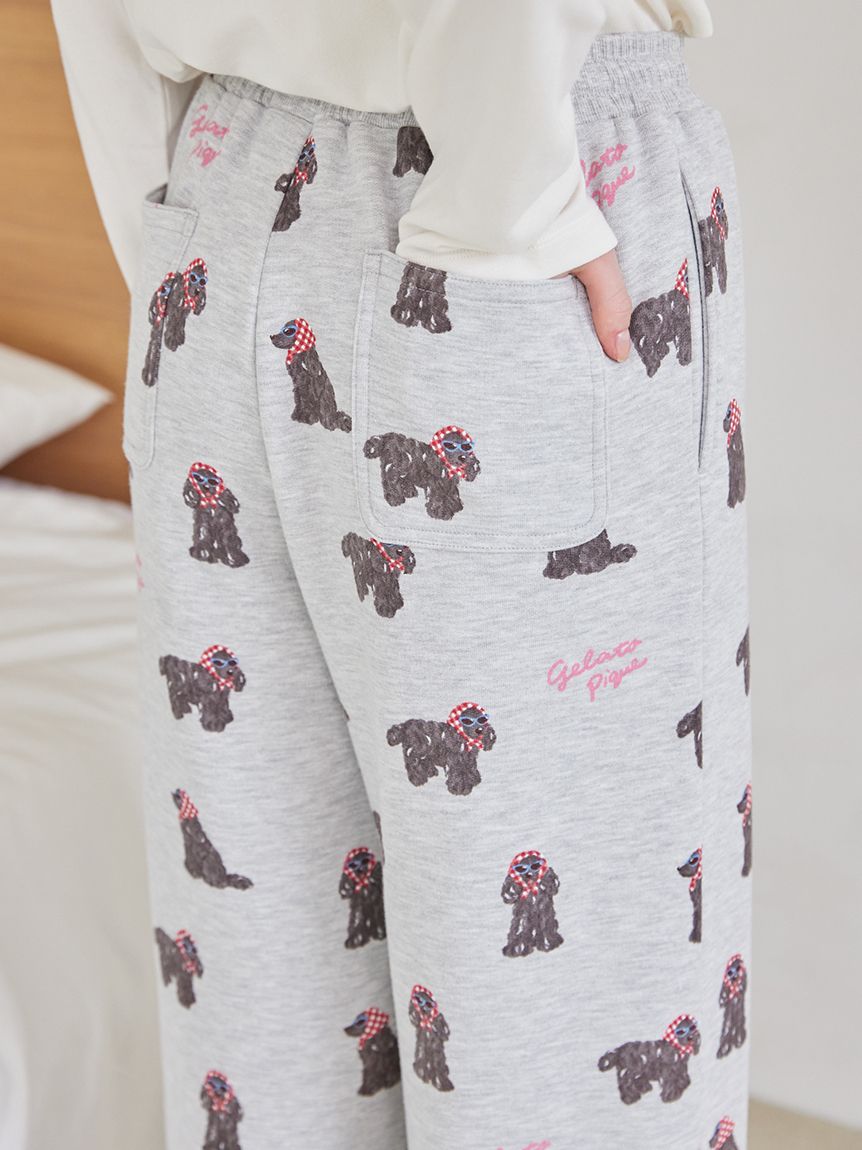 スカーフDOG柄ロングパンツ(ロングパンツ)｜ルームウェア・パジャマ