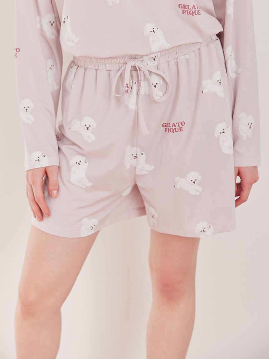 【新品】ジェラートピケ　ドッグワンポイントTシャツ& ドッグ柄ショートパンツ gelato pique（ジェラートピケ） ドッグワンポイントビッグTシャツ