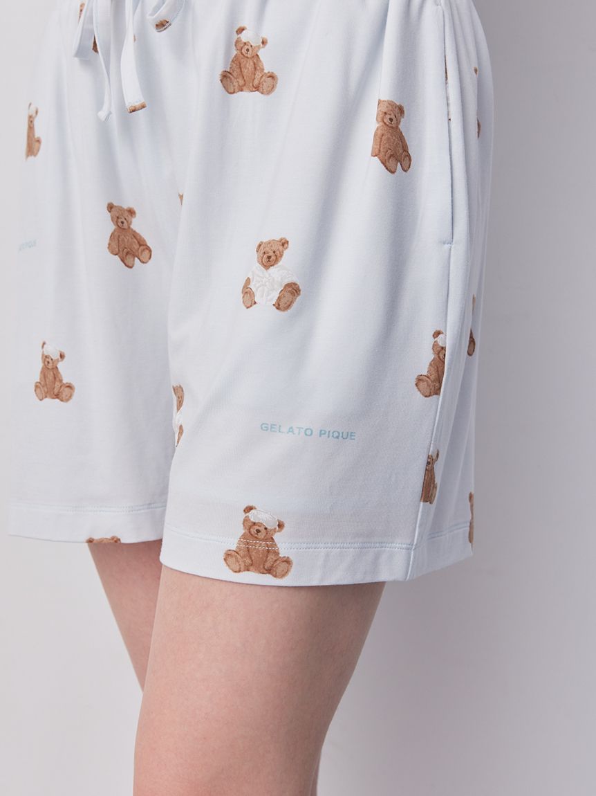抗菌防臭バスローブベア柄ショートパンツ(ショートパンツ)｜ルーム