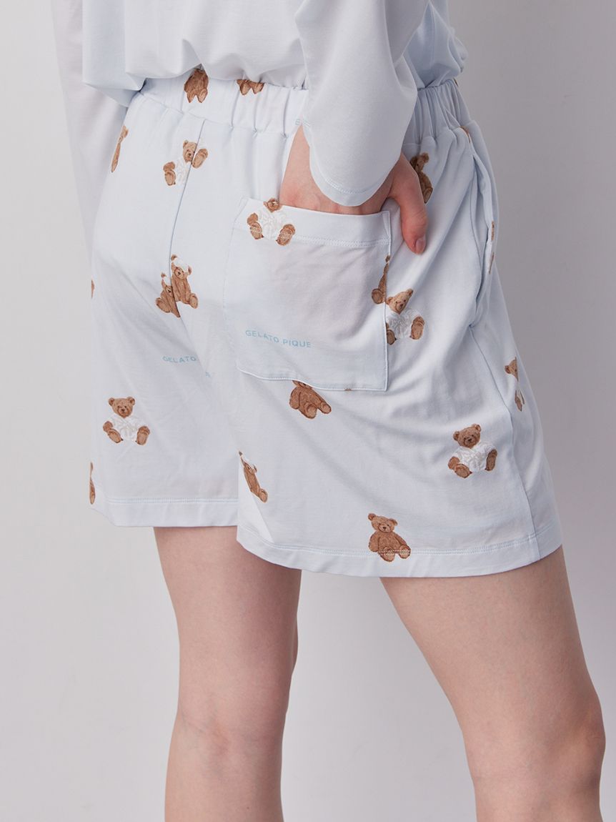 抗菌防臭バスローブベア柄ショートパンツ(ショートパンツ)｜ルーム