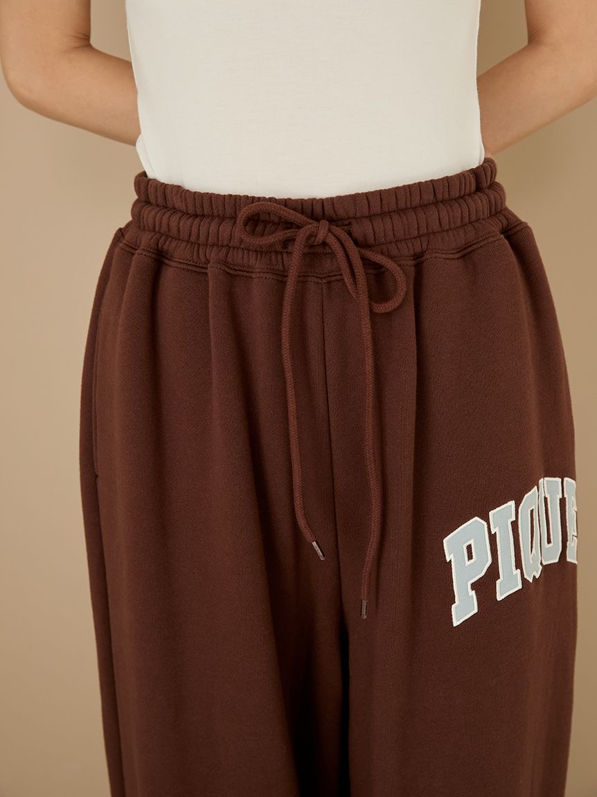 ジェラートピケ カレッジロングTシャツ+ロングパンツセット ジェラートピケ gelato pique カレッジロゴ裏毛ロングパンツ （NVY