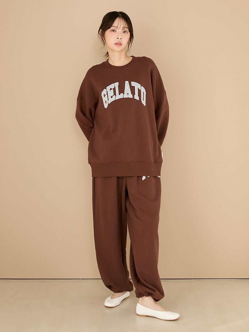 【新品未使用】gelato pique 裏毛ロングパンツ OWHT gelato pique（ジェラートピケ）【CAT&DOG】【販路限定商品】【人服