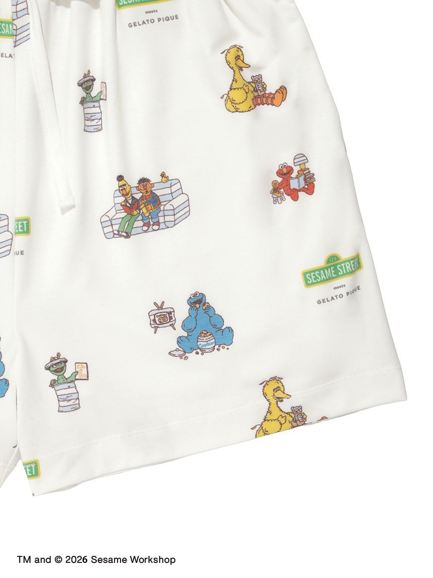 SESAME STREET】総柄ショートパンツ(ショートパンツ)｜ルームウェア