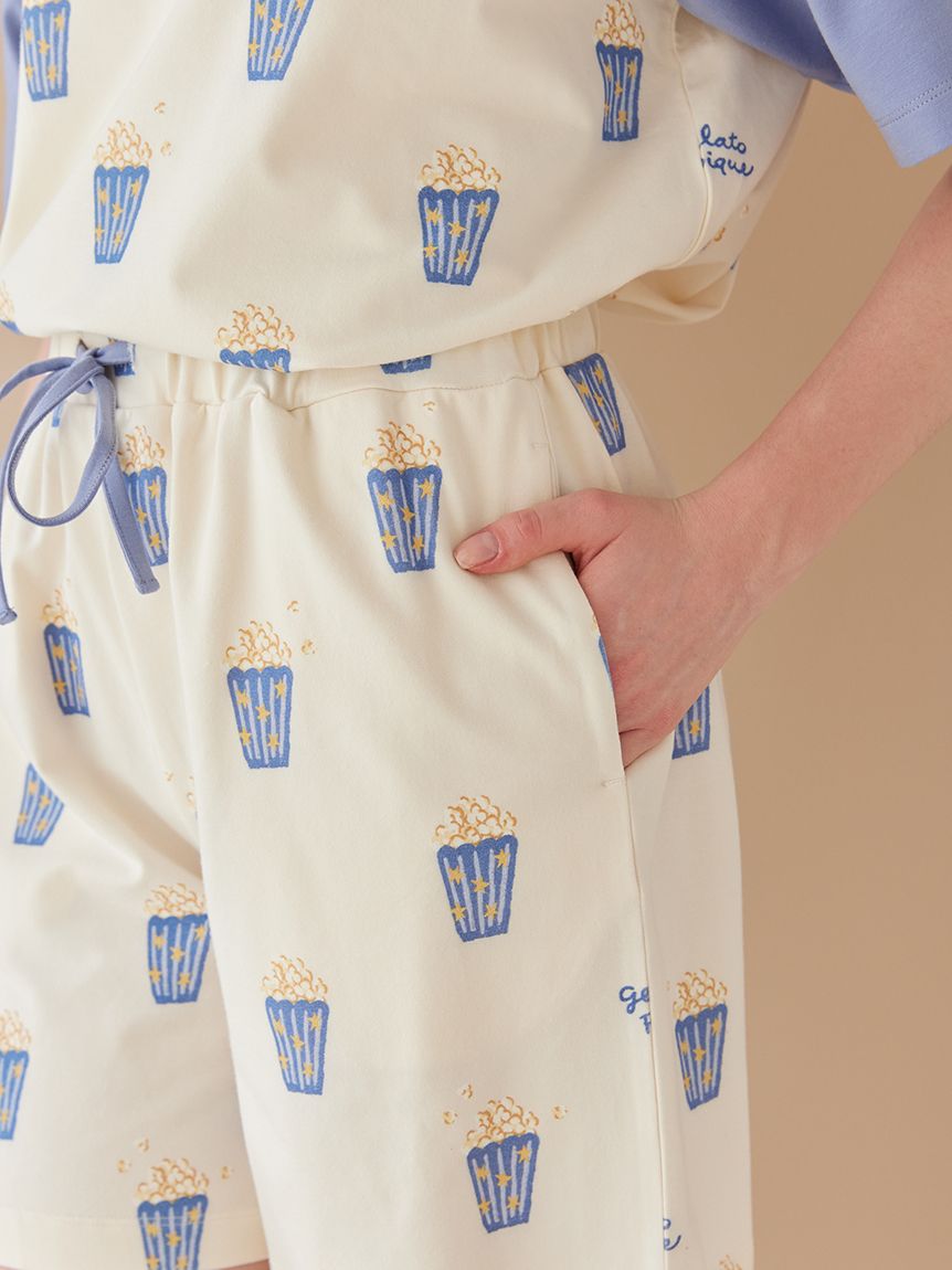 ポップコーン柄ハーフパンツ(ショートパンツ)｜ルームウェア・パジャマ