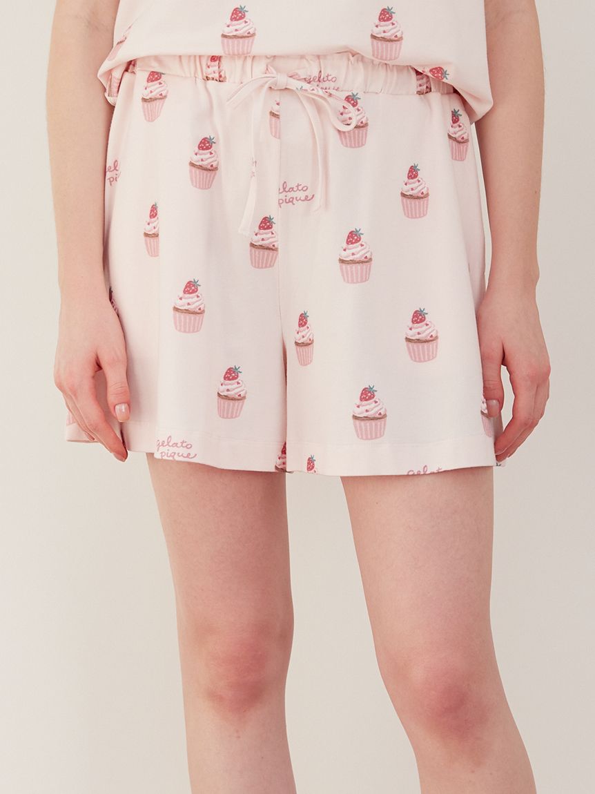 カップケーキ柄ショートパンツ(ショートパンツ)｜ルームウェア
