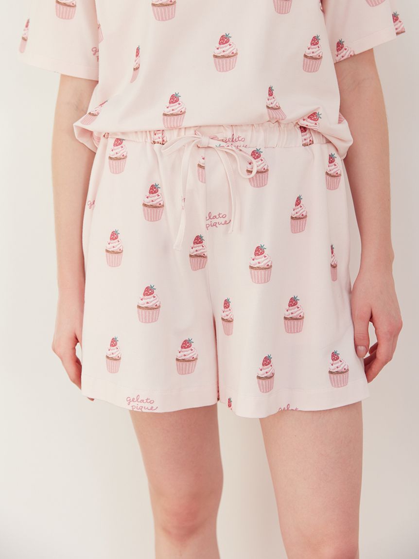 カップケーキ柄ショートパンツ(ショートパンツ)｜ルームウェア