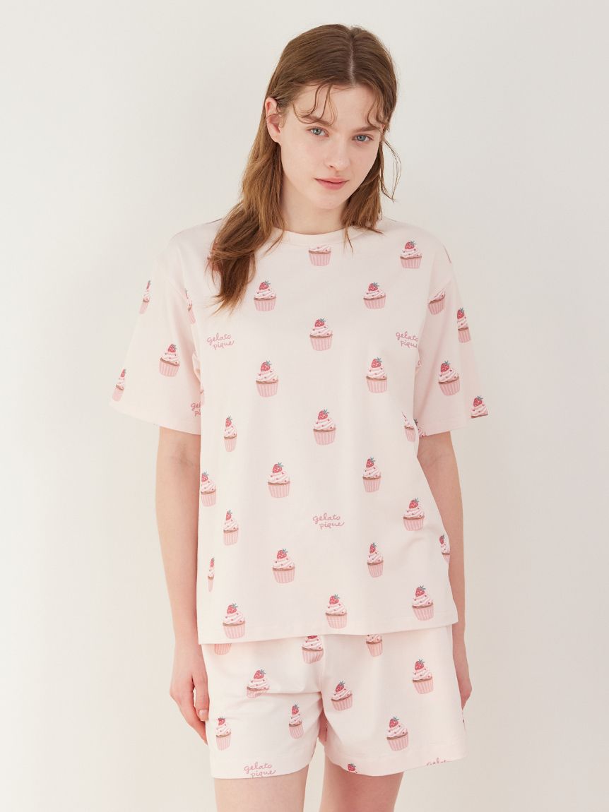 【gelato pique】総柄ショートパンツ キティ　ピンク sanrio house｜【gelato pique】【LADIES】総柄ショートパンツ
