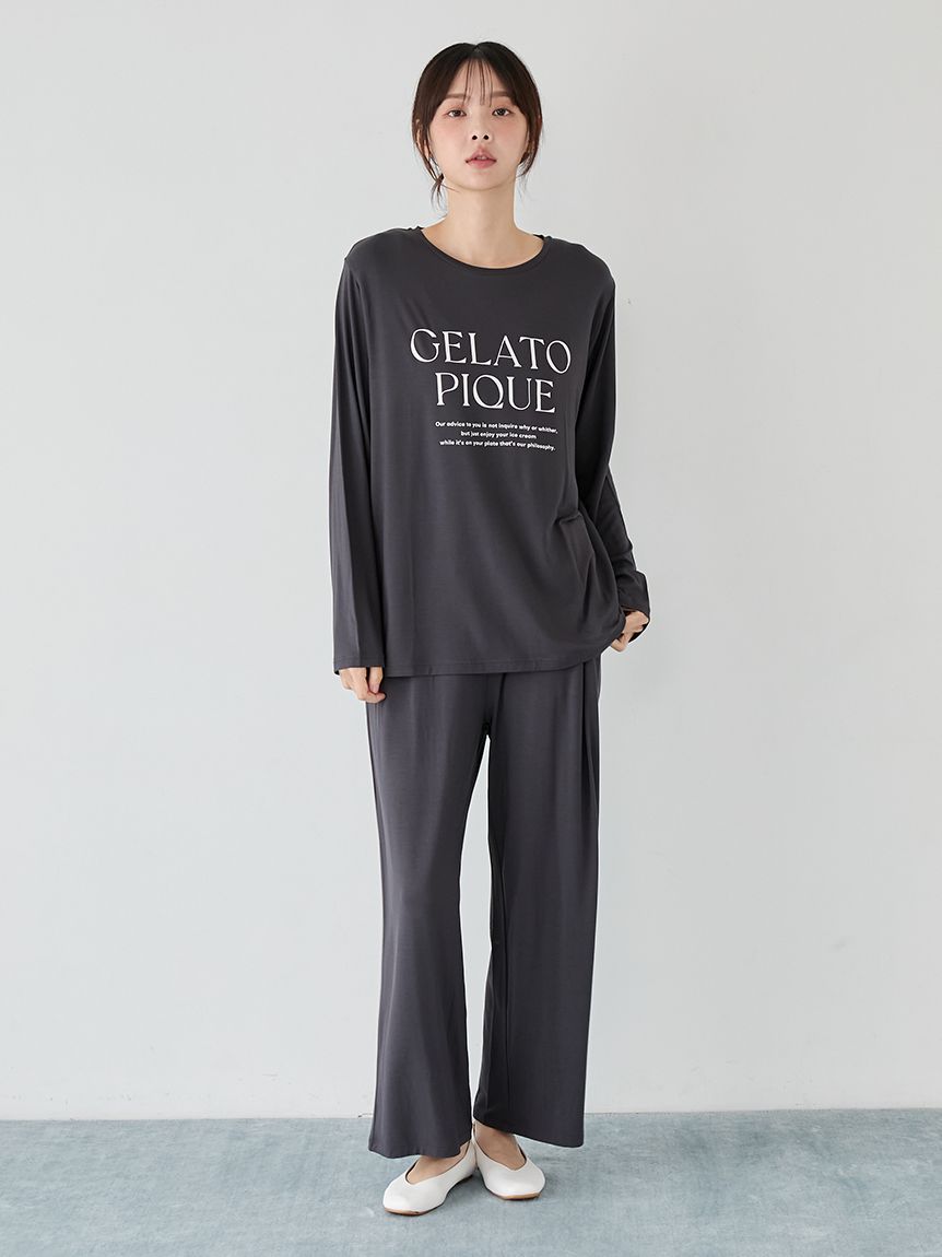 レーヨンロゴロングパンツ(ロングパンツ)｜ルームウェア・パジャマ通販