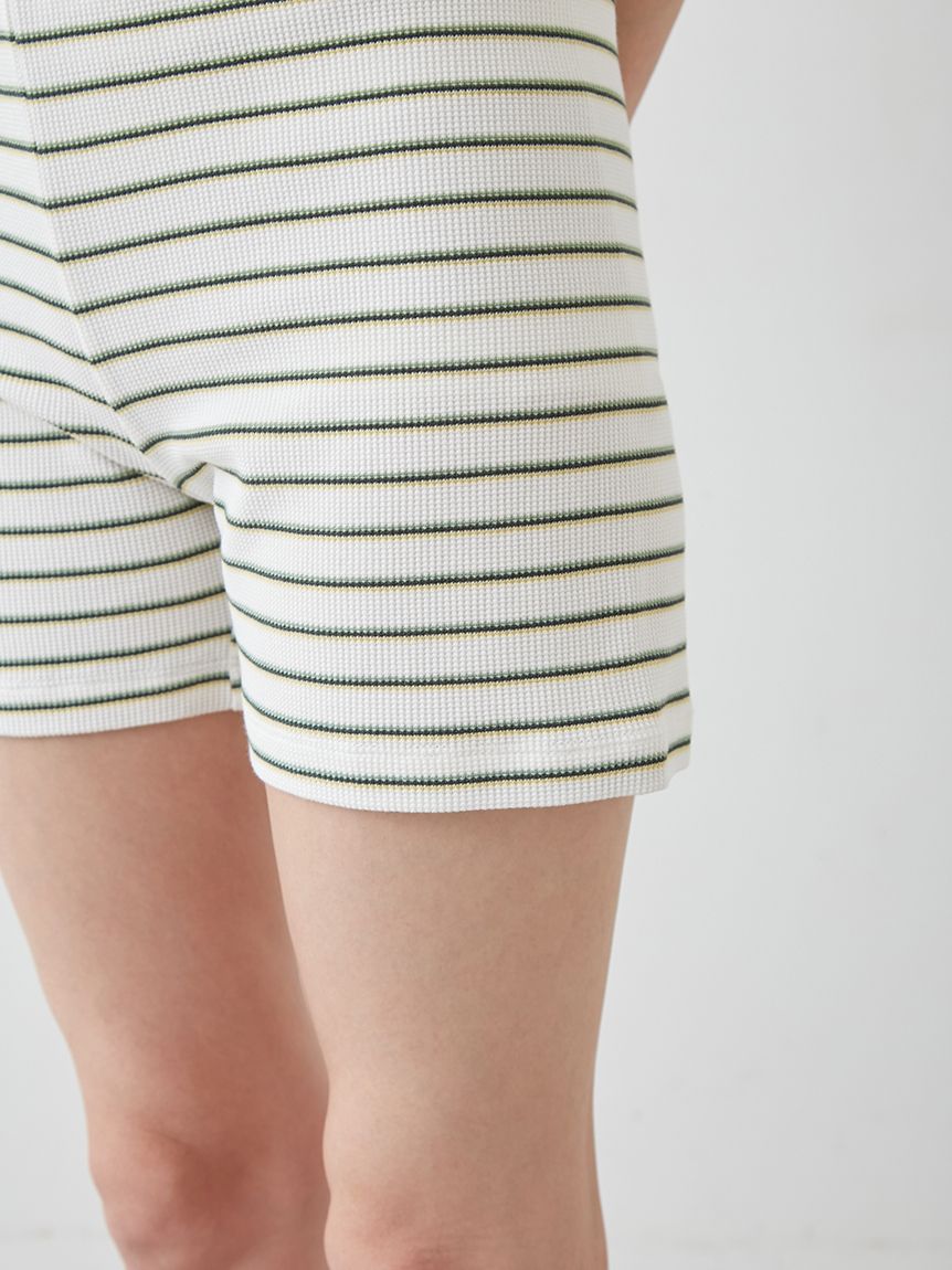 ワッフルボーダーショートパンツ(ショートパンツ)｜ルームウェア