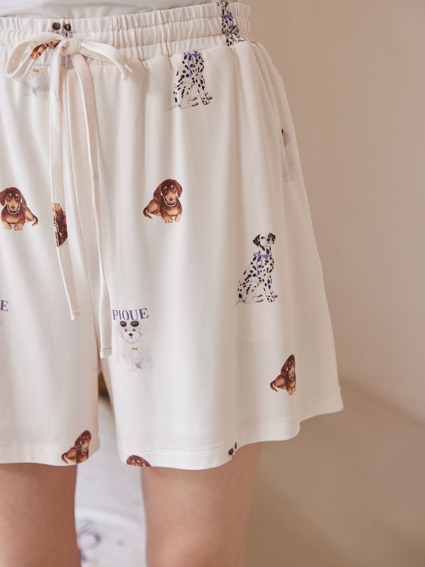 接触冷感】ファッションCATS&DOGS柄ショートパンツ(ショートパンツ