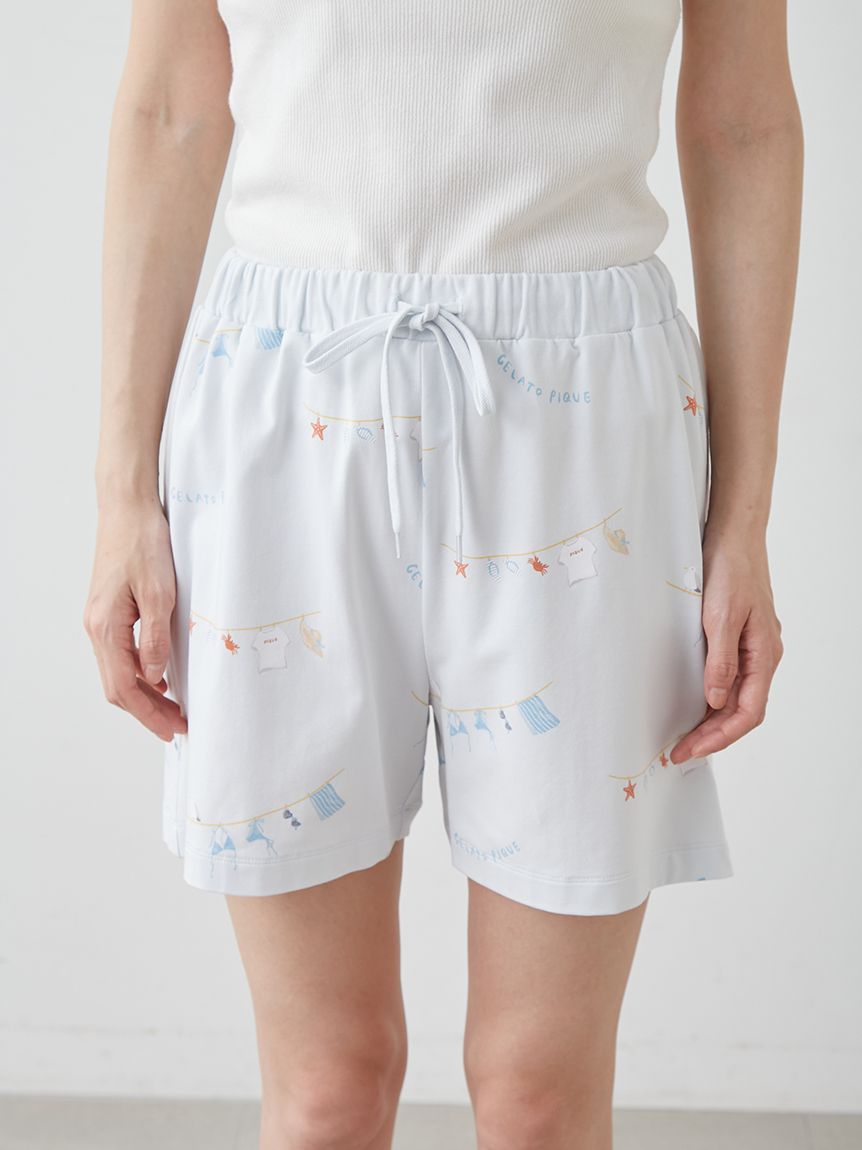 抗菌防臭】サマーランドリー柄ショートパンツ(ショートパンツ)｜ルーム