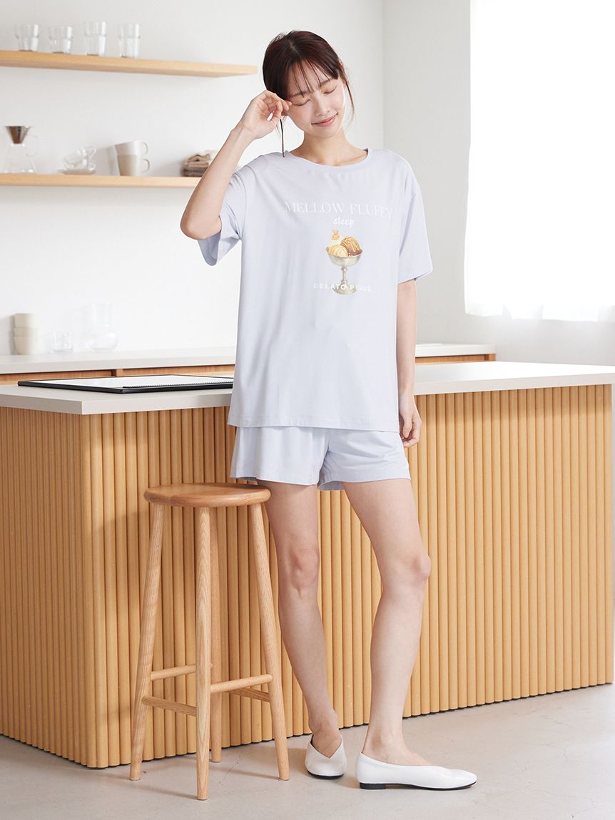 接触冷感】COOLレーヨンロゴショートパンツ(ショートパンツ)｜ルーム