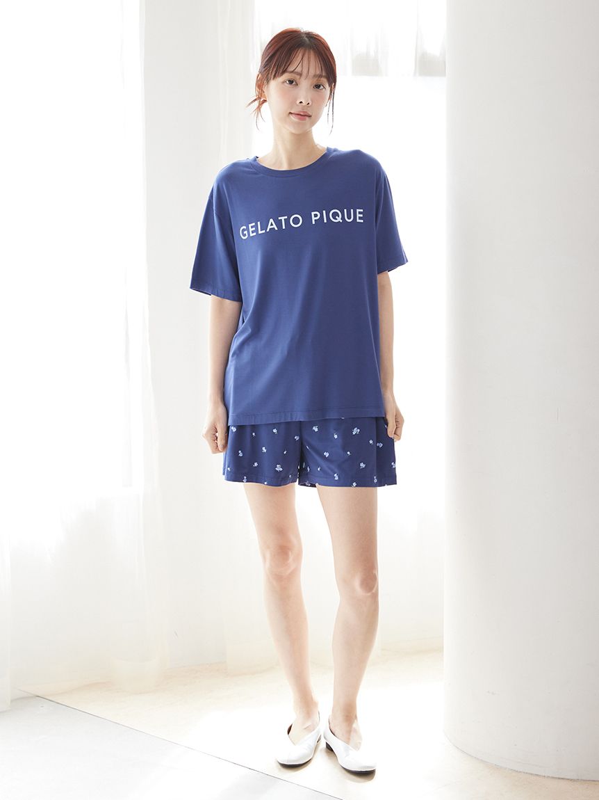 ジェラートピケ シーズー柄ショートパンツ　ブルー ジェラートピケ gelato pique ジェラート3ボーダーショートパンツ