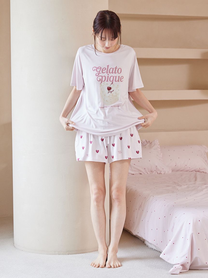 接触冷感】ハート柄ショートパンツ(ショートパンツ)｜ルームウェア