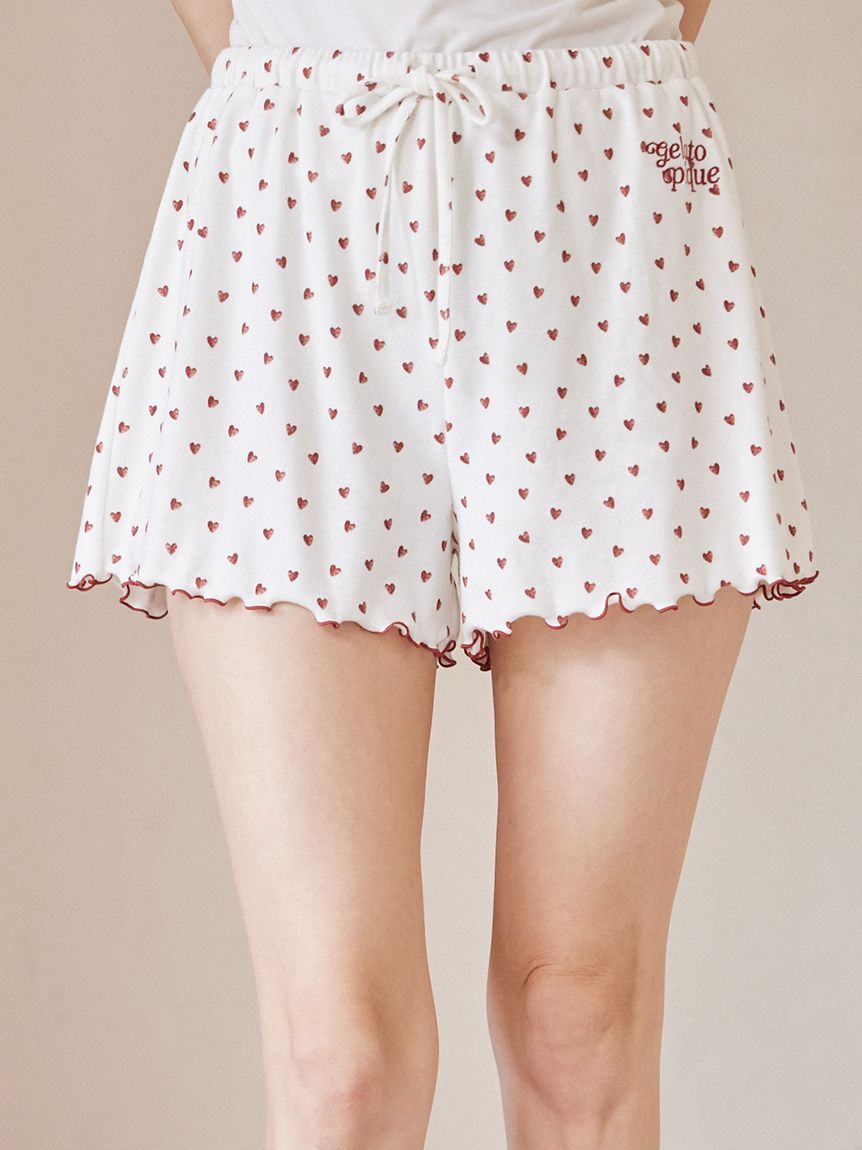 針抜きハート柄ショートパンツ(ショートパンツ)｜ルームウェア