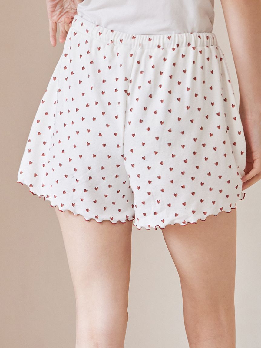 針抜きハート柄ショートパンツ(ショートパンツ)｜ルームウェア
