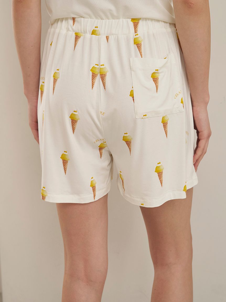 接触冷感】ソルベ柄ショートパンツ(ショートパンツ)｜ルームウェア