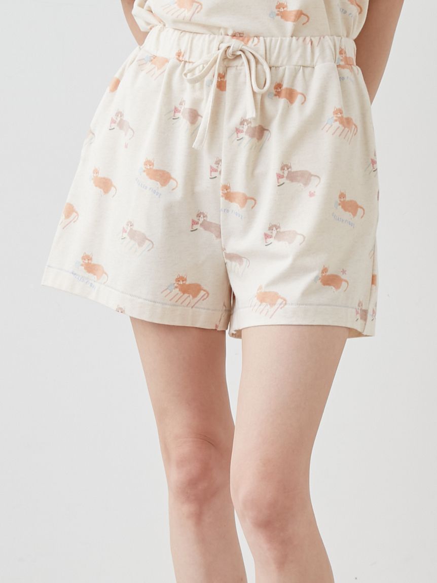 シーサイドキャット柄ショートパンツ(ショートパンツ)｜ルームウェア