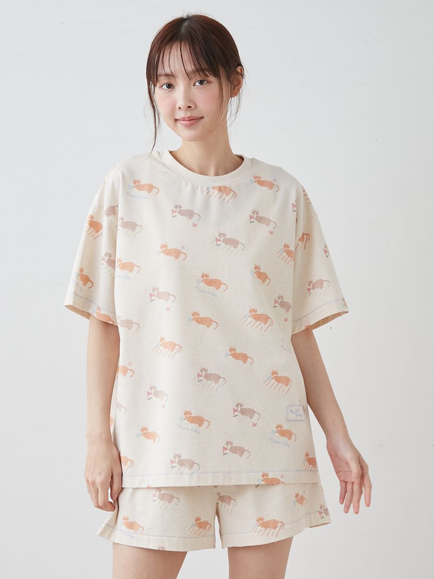 シーサイドキャット柄ショートパンツ(ショートパンツ)｜ルームウェア