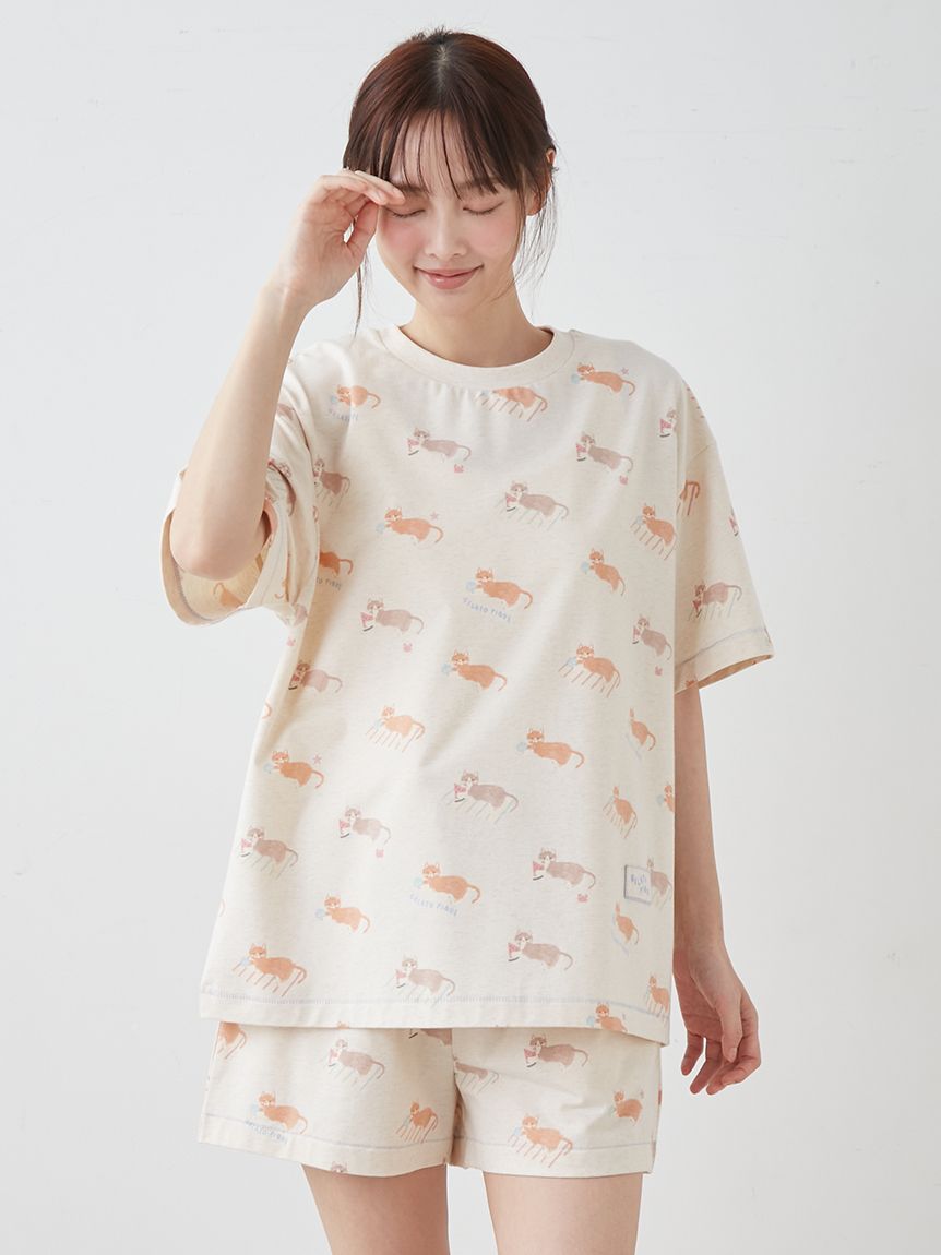 シーサイドキャット柄ショートパンツ(ショートパンツ)｜ルームウェア