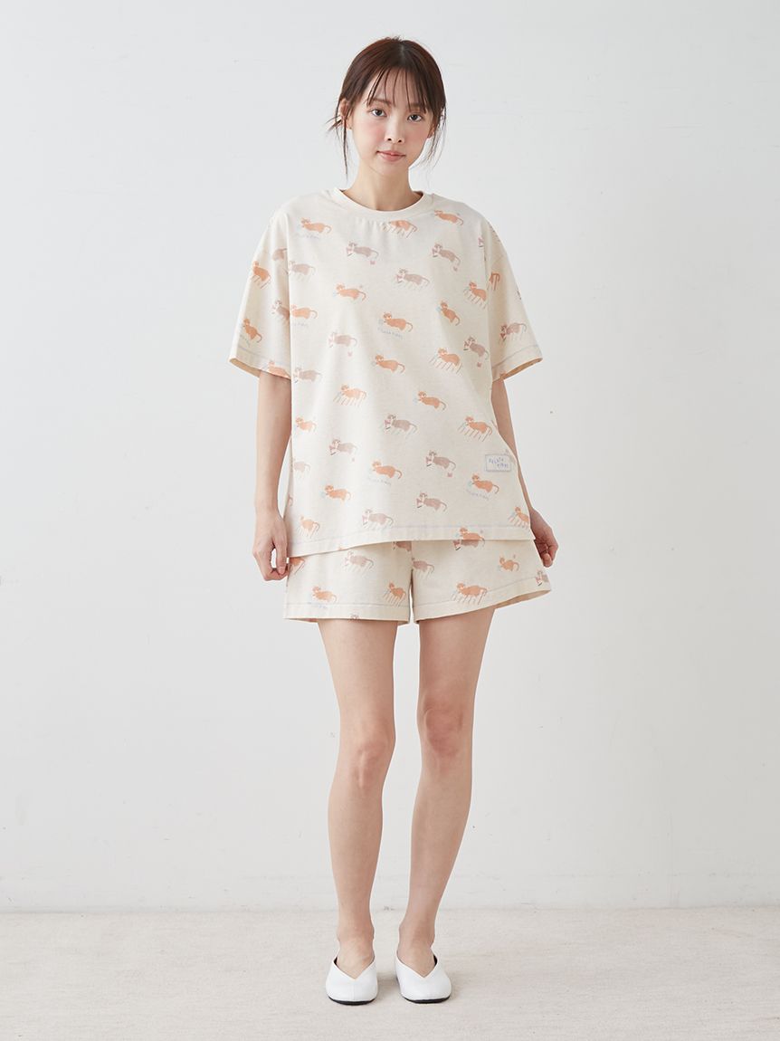 シーサイドキャット柄ショートパンツ(ショートパンツ)｜ルームウェア