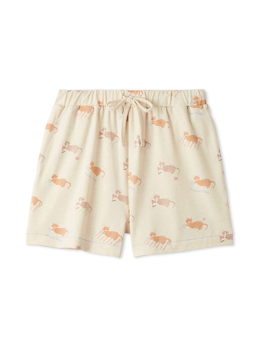 シーサイドキャット柄ショートパンツ(ショートパンツ)｜ルームウェア