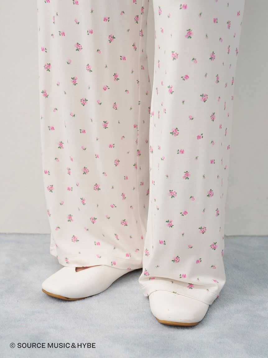 LE SSERAFIM】小花柄ロングパンツ(ロングパンツ)｜ルームウェア