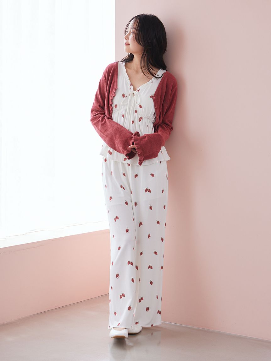 ストロベリー柄ロングパンツ(ロングパンツ)｜ルームウェア・パジャマ