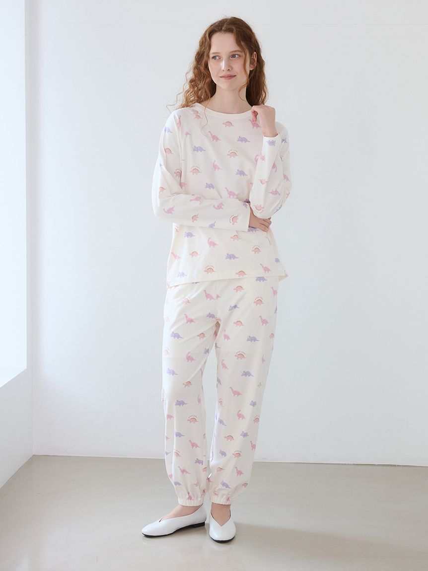 【新品♥】ジェラピケ ダイナソー柄 トップスパンツセットアップ ダイナソー柄ロングパンツ(ロングパンツ)｜ルームウェア・パジャマ通販