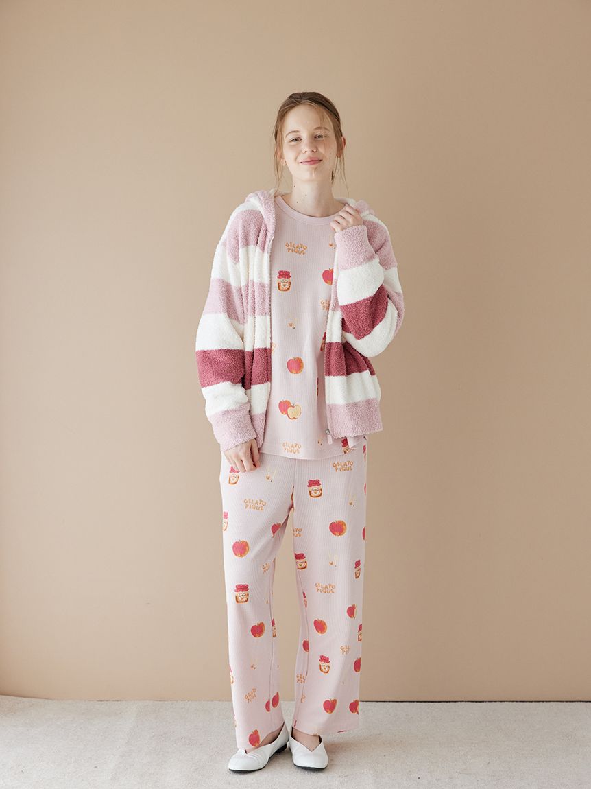 リンゴ柄ロングパンツ(ロングパンツ)｜ルームウェア・パジャマ通販の