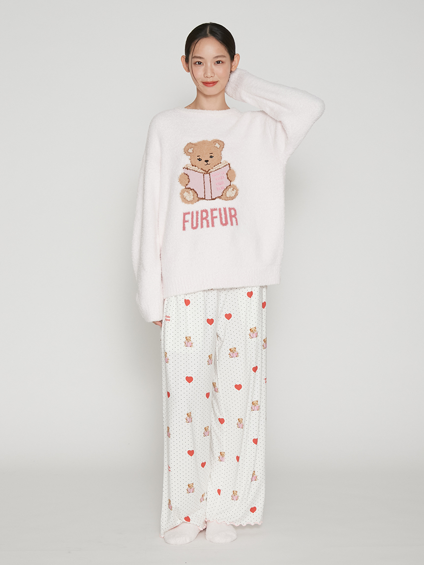 FURFUR】ベアハート柄ロングパンツ(ロングパンツ)｜ルームウェア