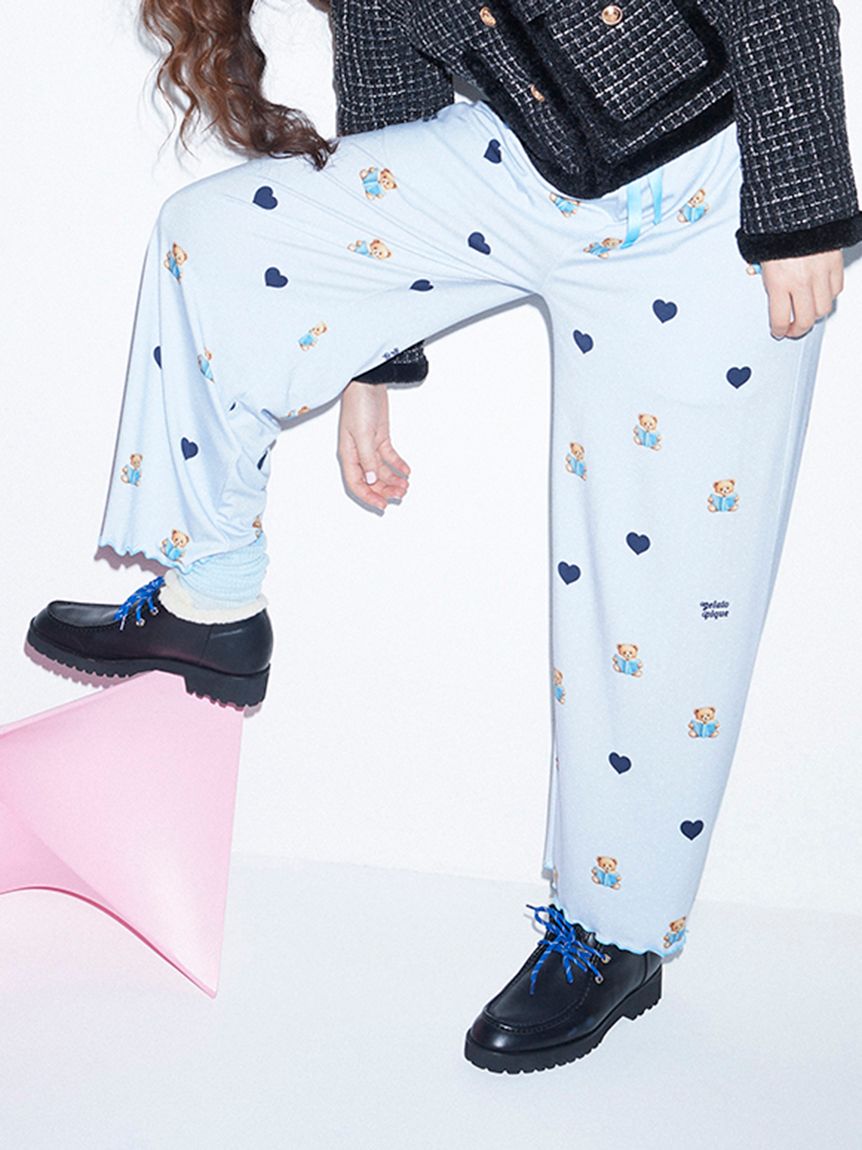 FURFUR】ベアハート柄ロングパンツ(ロングパンツ)｜ルームウェア