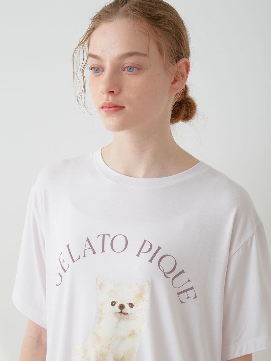 DOG柄ワンポイントTシャツ | PWCT241257