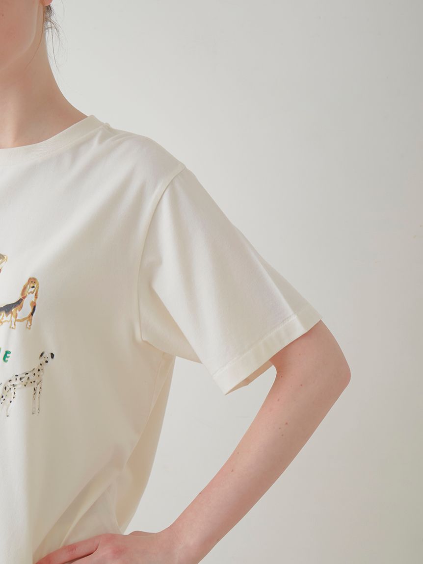 【ヒラノトシユキ】DOGワンポイントTシャツ | PWCT242335