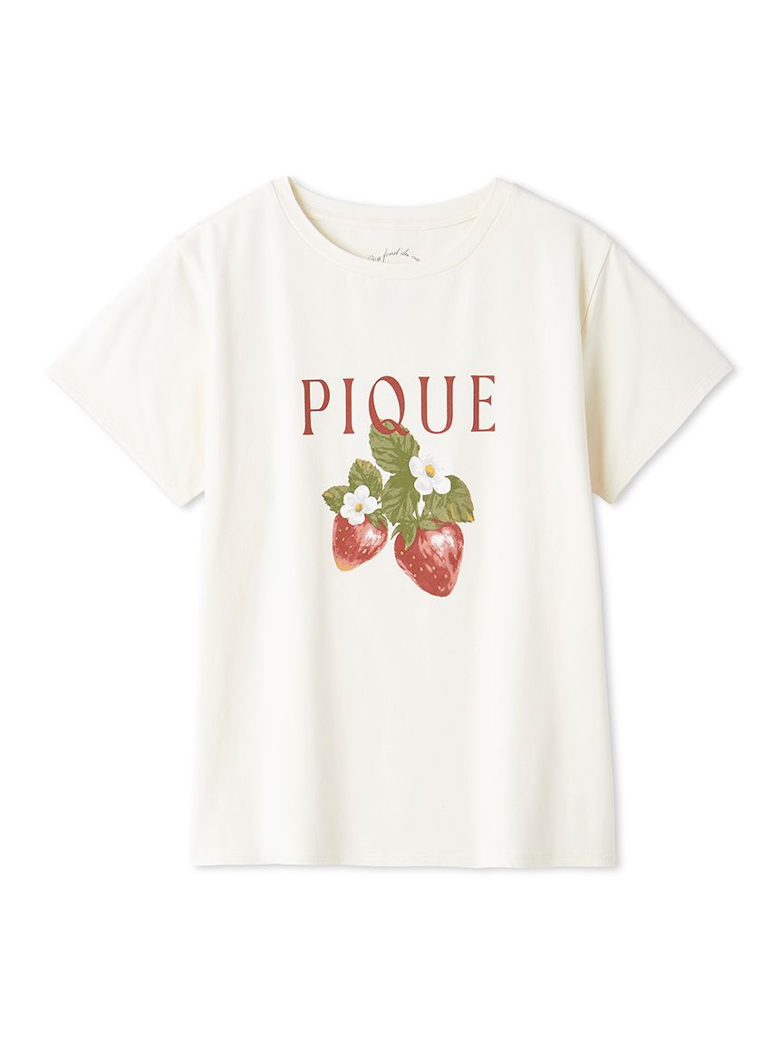 【タイムセール！】 いちごワンポイントTシャツ(カットソー・Tシャツ)｜ルームウェア ルームウェア・パジャマ