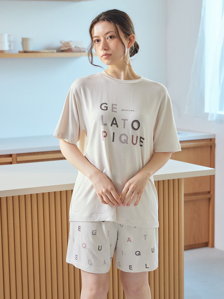 gelato pique ジェラートピケ カラフルレーヨンロゴBIGTシャツ