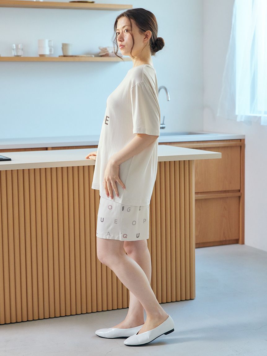 接触冷感】レーヨンロゴワンポイントTシャツ(カットソー・T