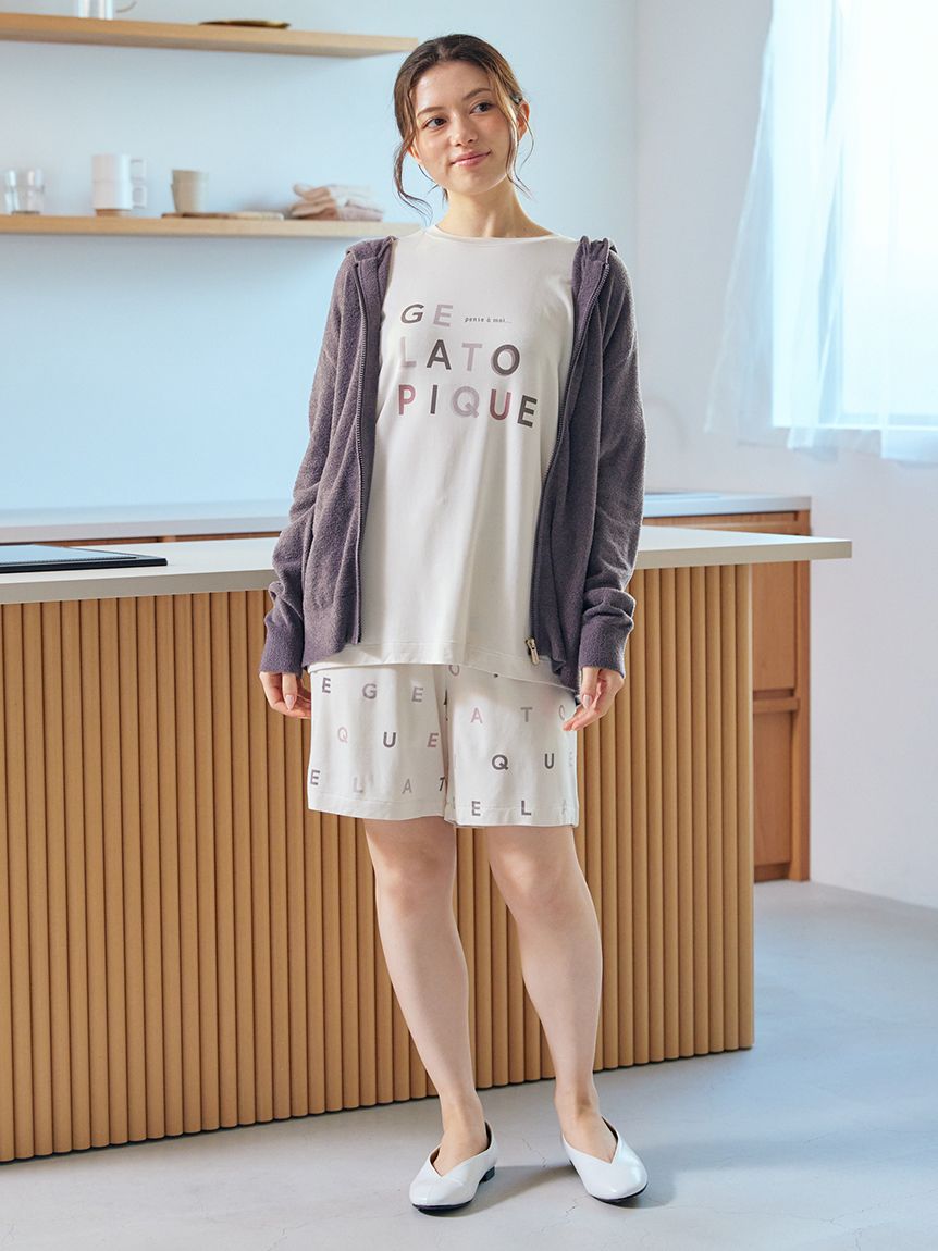 UNISEX】レーヨンロゴワンポイントTシャツ＆ロングパンツSET